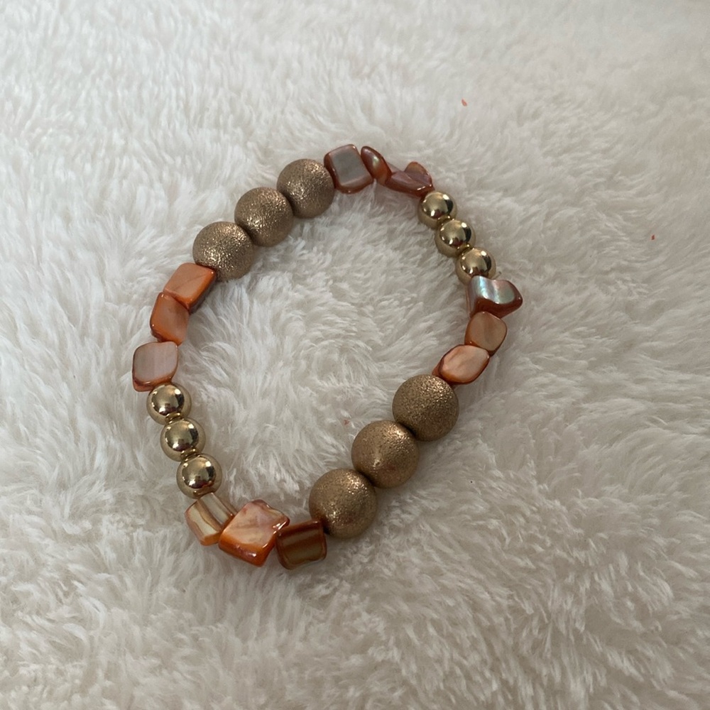 Orange gold elastic bracelet